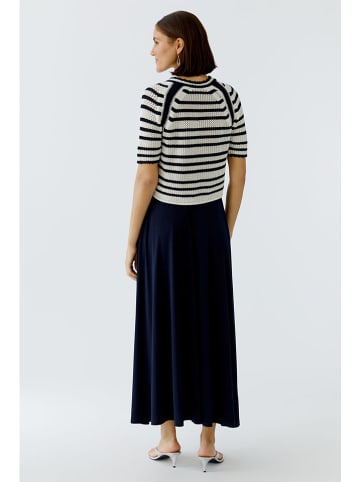 Oui Vest donkerblauw/crème