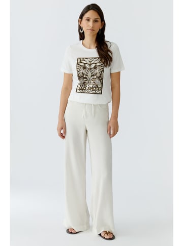 Oui Shirt bruin/wit