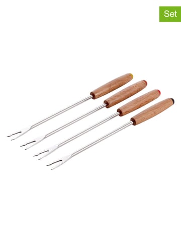 staub 4er-Set: Fonduegabeln in Beige - (L)17 cm