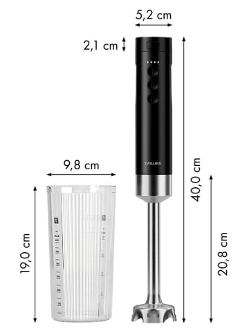Zwilling Akumulatorowy blender ręczny "Xtend" w kolorze czarnym