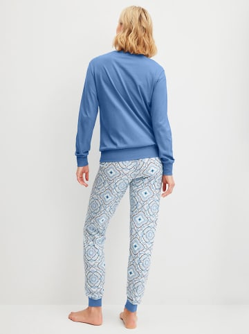Calida Pyjama in Hellblau/ Weiß