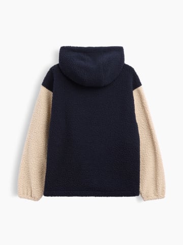 GAP Fleecejacke in Dunkelblau/ Beige