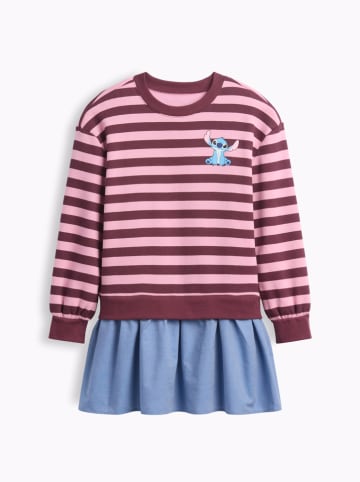 GAP Sweatkleid in Bordeaux/ Hellblau