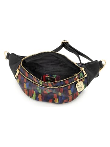 Anna Morellini Leder-Gürteltasche "Carola" in Schwarz/ Bunt - (B)32 x (H)16 x (T)9,5 cm