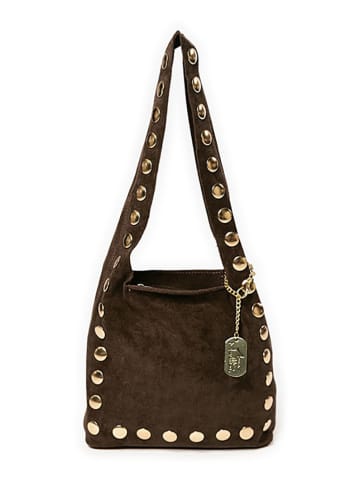 Anna Morellini Leder-Schultertasche "Lania" in Braun - (B)25 x (H)22 x (T)9 cm