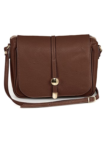 Anna Morellini Leren schoudertas "Monte Avella" bruin - (B)25 x (H)23 x (D)7 cm