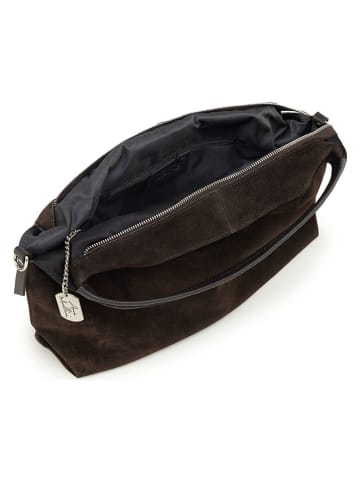 Anna Morellini Leder-Schultertasche "Ipria" in Schwarz - (B)37 x (H)29 x (T)13 cm