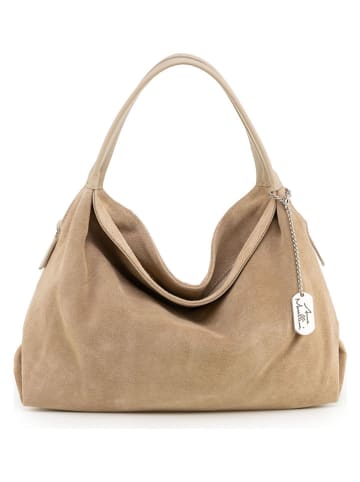 Anna Morellini Leren schoudertas "Ipria" beige - (B)37 x (H)29 x (D)13 cm