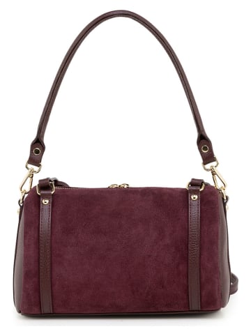 Anna Morellini Leder-Schultertasche "Tredia" in Bordeaux - (B)26 x (H)19 x (T)9 cm