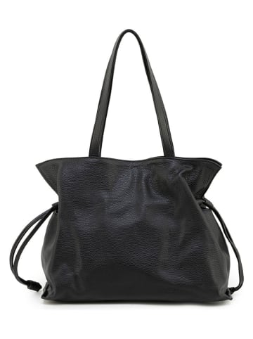 Anna Morellini Leder-Schultertasche "Anaziana" in Schwarz - (B)36,5 x (H)29,5 x (T)17 cm