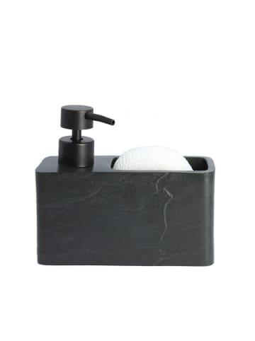 Homla Spülmittelspender "Teana" in Schwarz - (B)17 x (H)15 cm