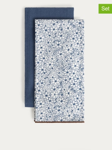 2er-Set: Geschirrtücher ''Salado'' in Blau/ Weiß - (L)65 x (B)45 cm