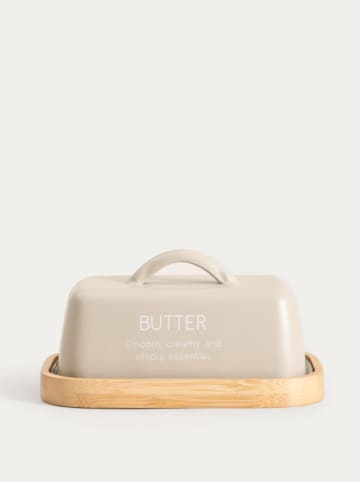Homla Butterdose "Flora" in Beige - (B)15,5 x (H)6,5 cm