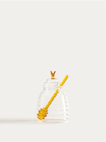 Homla Honigbehälter "Mella" in Gelb - (H)14 x Ø 9,5 cm