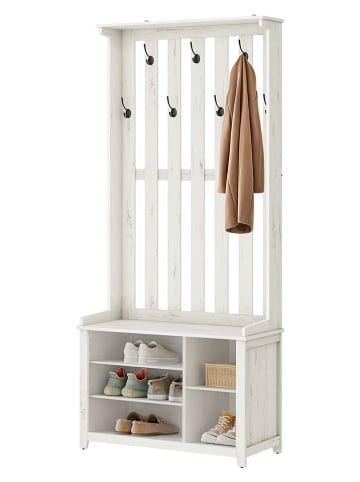 VASAGLE Garderobe in Weiß - (B)81 x (H)180 x (T)35 cm