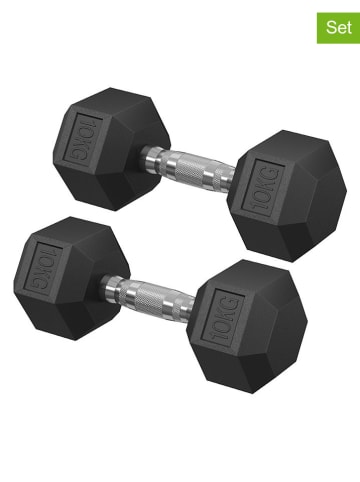 Songmics 2er-Set: Hanteln in Schwarz/ Silber - 2x 10 kg