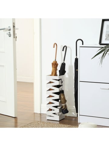 Songmics Stojak w kolorze białym na parasole - 15,5 x 49 x 15,5 cm