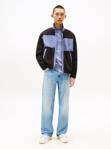 TOMMY JEANS Sweatjacke in Schwarz/ Hellblau