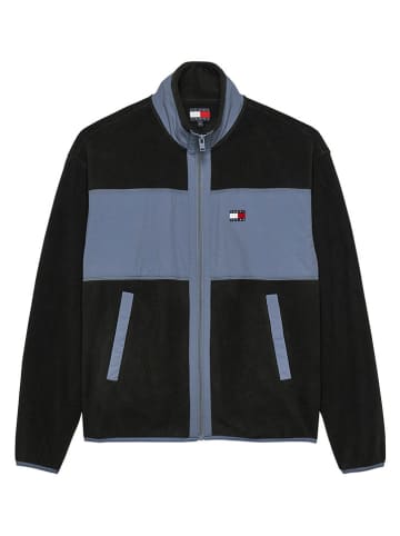 TOMMY JEANS Sweatjacke in Schwarz/ Hellblau