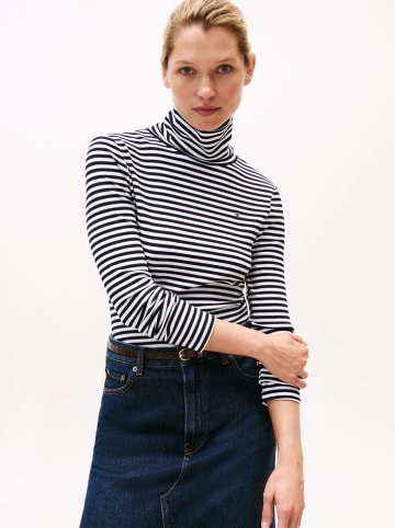 Tommy Hilfiger Longsleeve in Dunkelblau/ Weiß