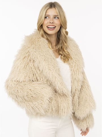 Zwillingsherz Kunstpelzjacke "Fluffy" in Beige