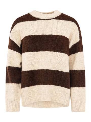 Zwillingsherz Pullover in Beige/ Braun