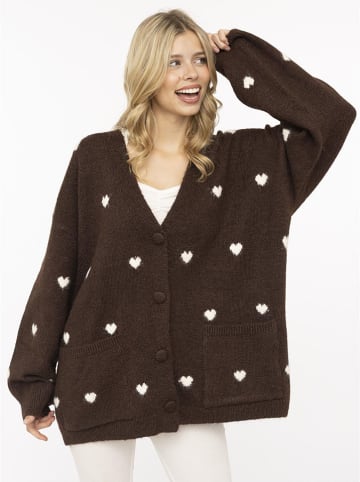 Zwillingsherz Cardigan in Braun