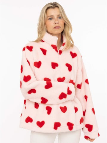 Zwillingsherz Fleece trui "Herzi" lichtroze