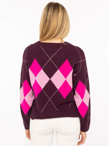 Zwillingsherz Kaschmir-Pullover in Bordeaux/ Lila