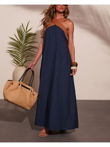 Milan Kiss Kleid in Dunkelblau/ Braun