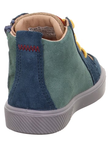 superfit Leder-Sneakers in Grün/ Blau