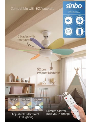 sinbo KUMTEL Deckenventilator in Bunt