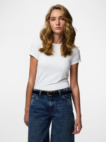Pieces Leren riem "Cestina" zwart