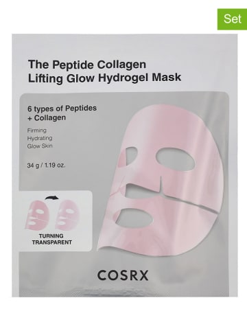 Cosrx 3er-Set: Maske "The Peptide Collagen Lifting Glow Hydrogel", je 34 g