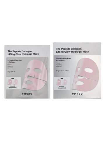 Cosrx 3er-Set: Maske "The Peptide Collagen Lifting Glow Hydrogel", je 34 g