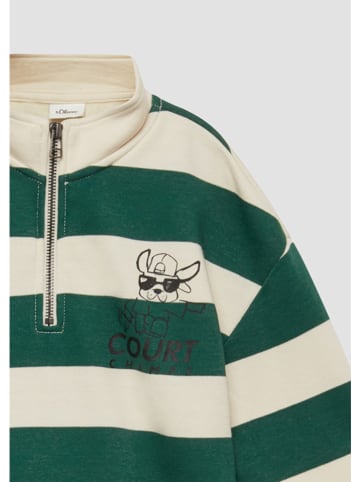 s.Oliver Sweatshirt in Grün/ Beige