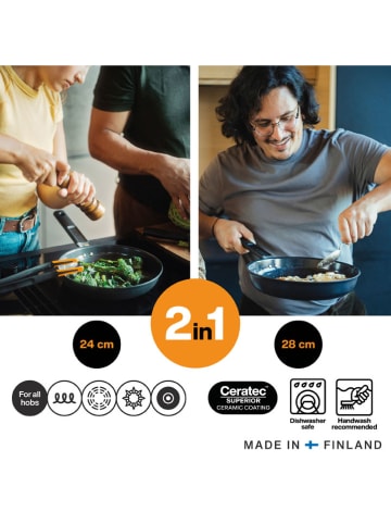 Fiskars Patelnie (2 szt.) w kolorze czarnym