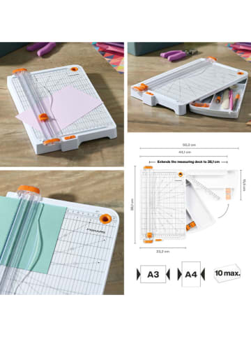 Fiskars Urządzenie "SureCut - A4" w kolorze białym do cięcia papieru - 23,2 x 38,1 cm