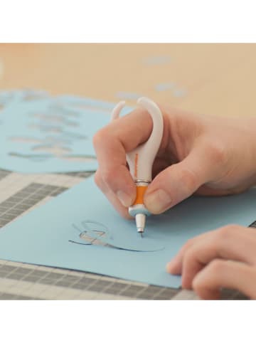 Fiskars Obrotowy nóż w kolorze białymz uchwytem na palec - wys. 7,1 cm