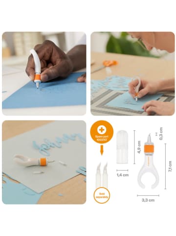 Fiskars Finger-Drehbastelmesser in Weiß - (H)7,1 cm