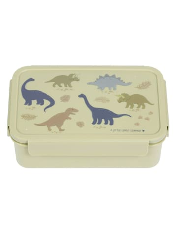 a little lovely company Lunchbox "Dinosaurs" in Khaki - (B)22 x (H)7 x (T)14 cm