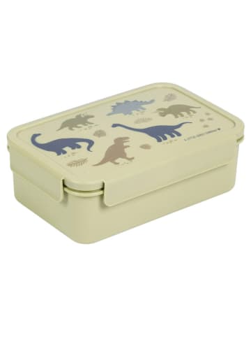 a little lovely company Lunchbox "Dinosaurs" in Khaki - (B)22 x (H)7 x (T)14 cm