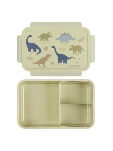 a little lovely company Lunchbox "Dinosaurs" kaki - (B)22 x (H)7 x (D)14 cm