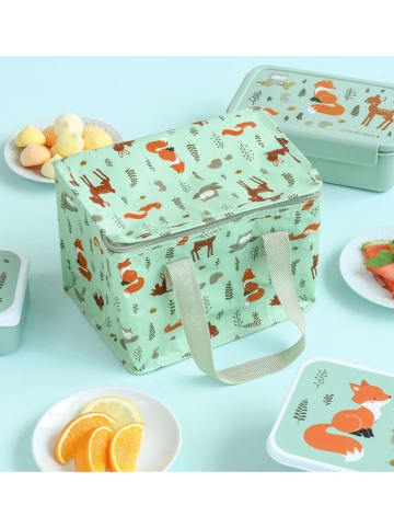 a little lovely company Isoleer-lunchtas "Forest friends" groen - (B)23 x (H)16 x (D)16 cm