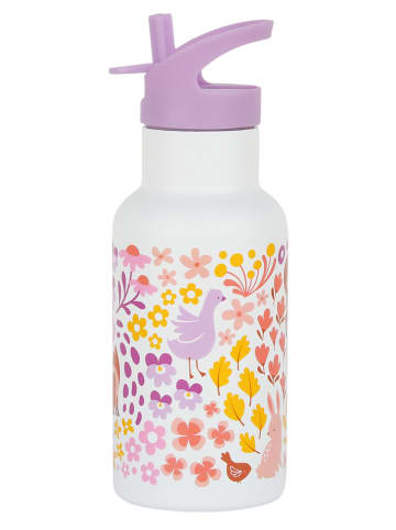 a little lovely company Trinkflasche "Flower garden" in Weiß/ Lila - 350 ml