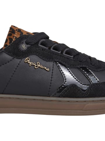 Pepe Jeans FOOTWEAR Skórzane sneakersy "Ball" w kolorze czarnym
