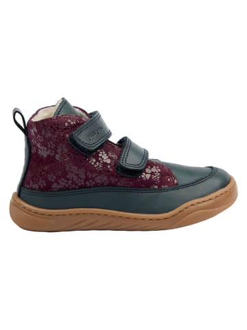 POM POM Skórzane buty barefoot w kolorze fioletowo-granatowym