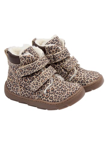 POM POM Skórzane buty barefoot w kolorze beżowo-jasnobrązowym