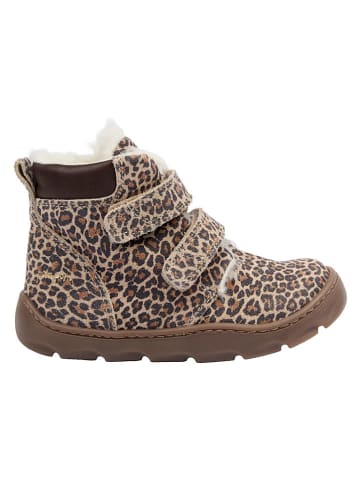 POM POM Skórzane buty barefoot w kolorze beżowo-jasnobrązowym