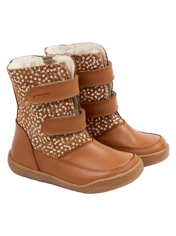 POM POM Skórzane buty barefoot w kolorze jasnobrązowym